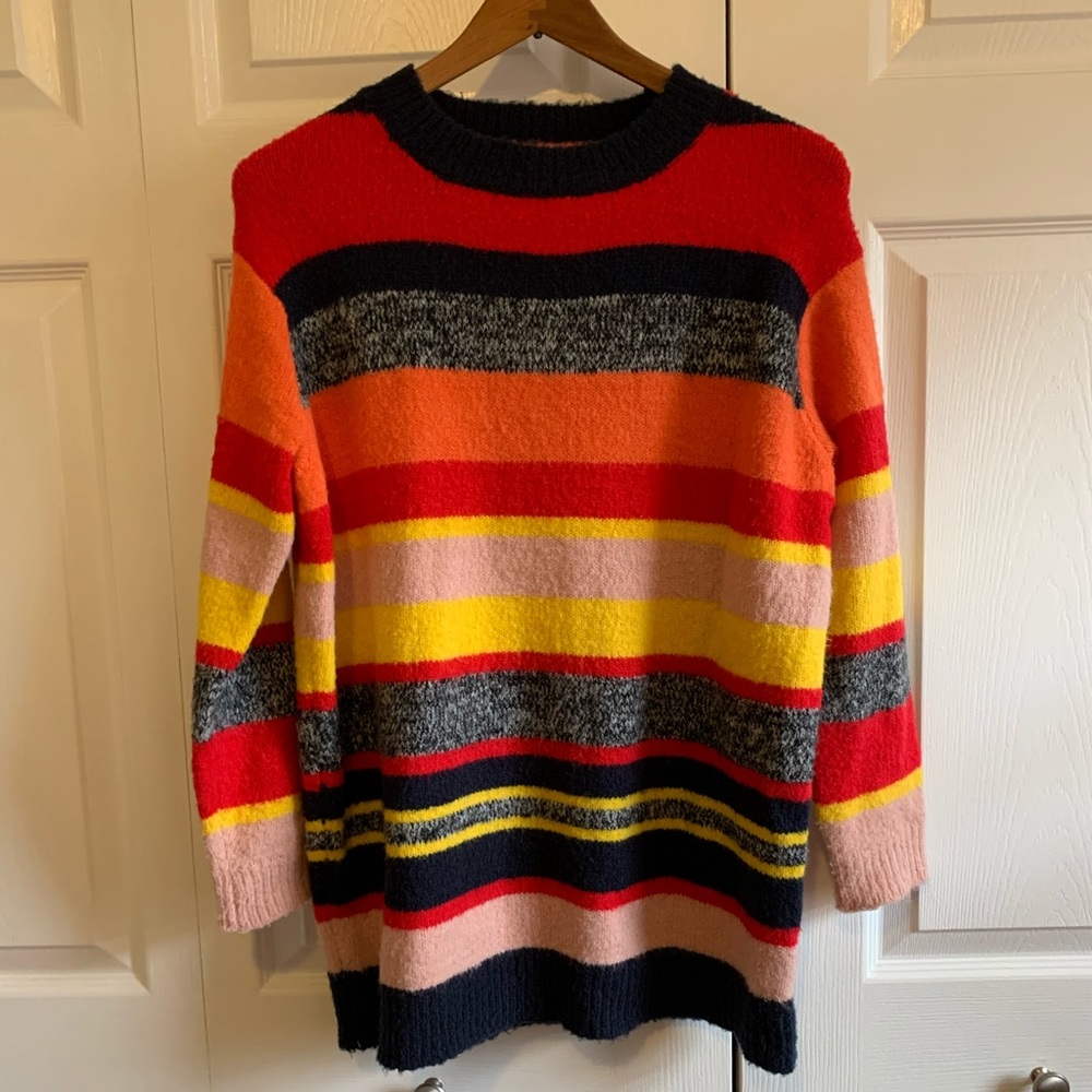 Soft, Striped, Long Sweater